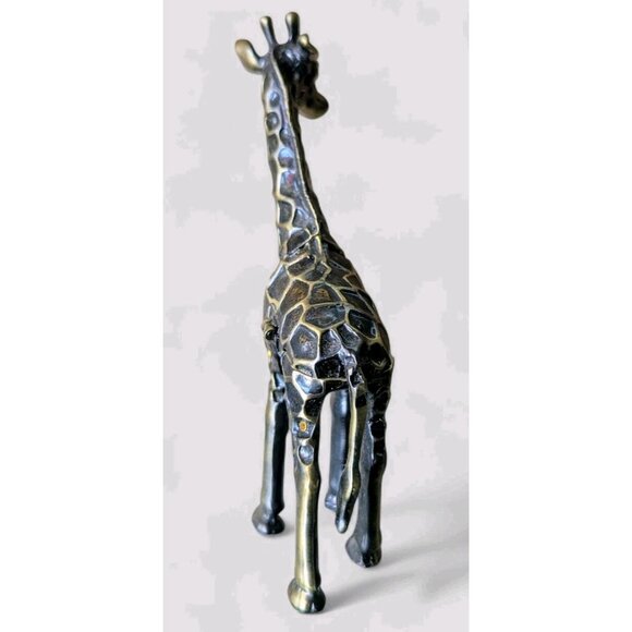 Hinged Enamel Giraffe Trinket Box Magnetic Closure Rhinestone Jeweled Green Eyes - Picture 4 of 11